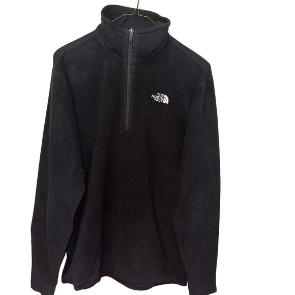 Men's The North Face Quarter Zip Black Fleece Jacket Small - Picture 1 of 5